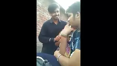 Indian village girl outdoor threesome sex video