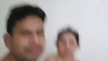 Couple naked in bed and ready for romantic sex