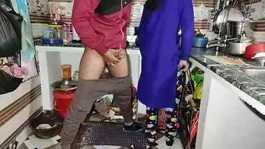 Step sister fucked in the kitchen, when she's cooking.